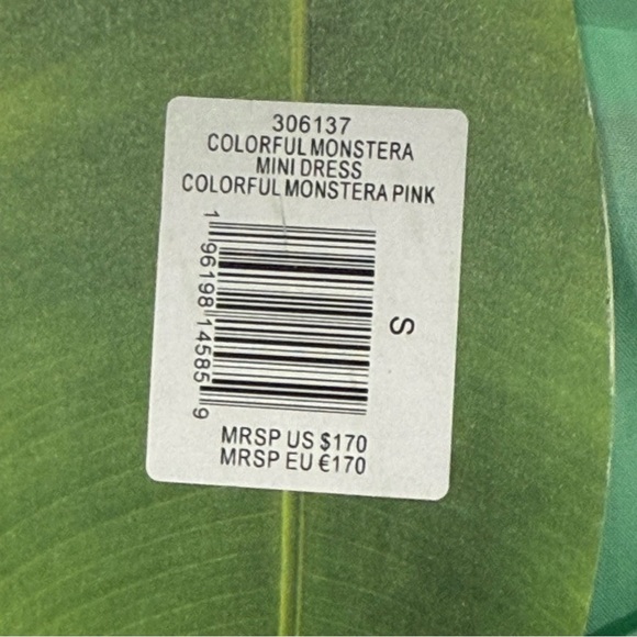 NWT Farm Rio Colorful Monstera Mini Dress Small Wrap Linen Boho Vacay Beach Gift - Picture 12 of 16